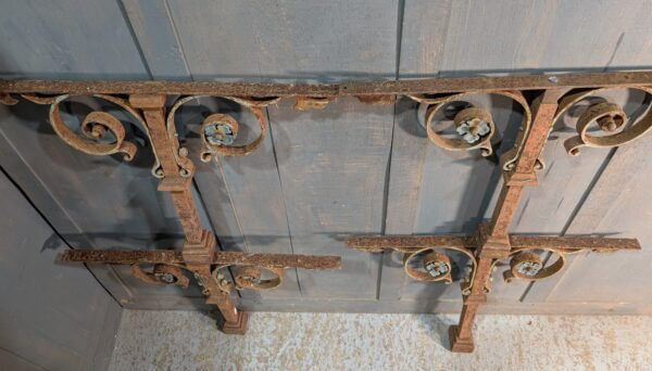 Four Heavy Rusty Victorian Altar Rail Upstands from a Welsh Church