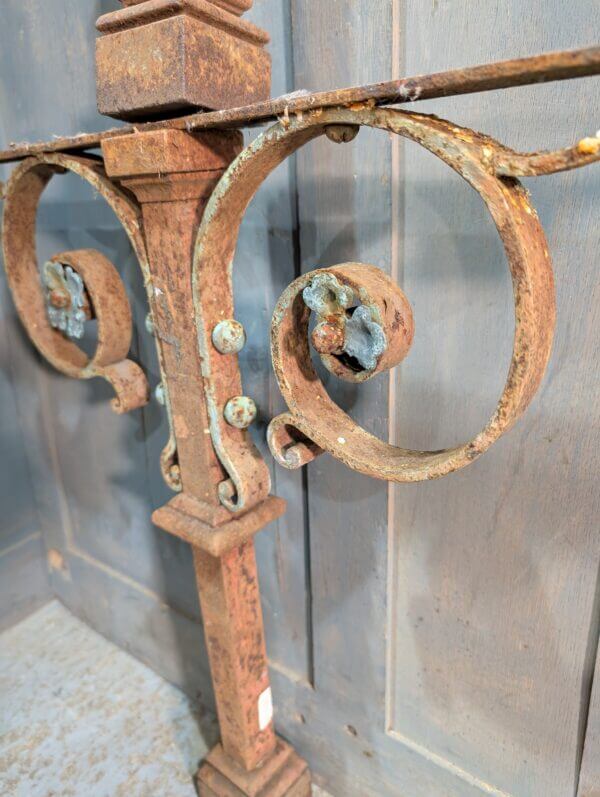 Four Heavy Rusty Victorian Altar Rail Upstands from a Welsh Church