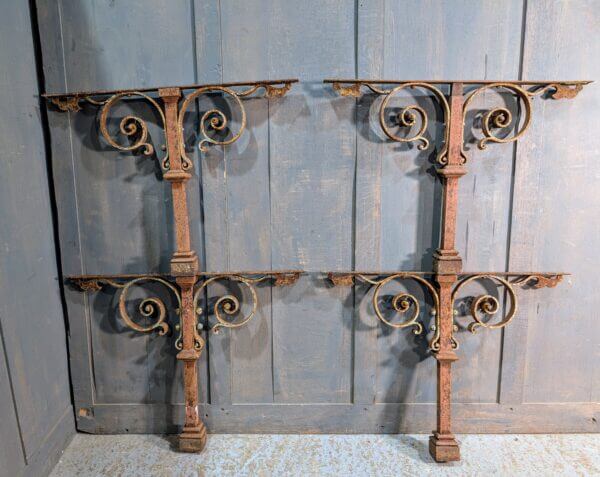 Four Heavy Rusty Victorian Altar Rail Upstands from a Welsh Church