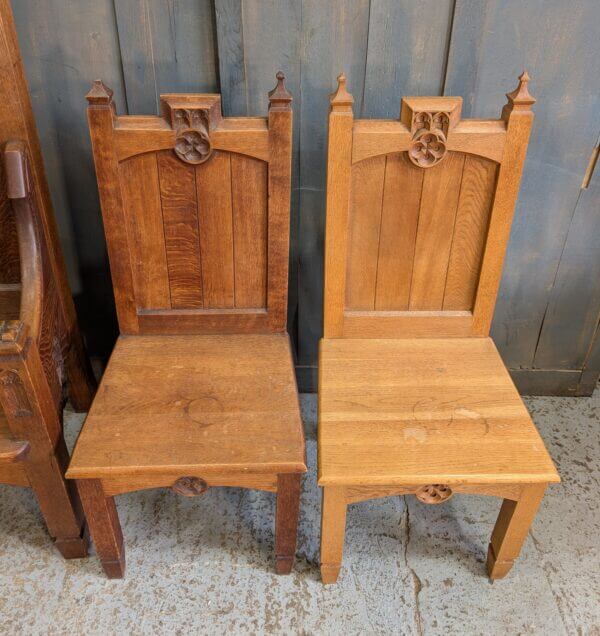 1927 Vintage Late Gothic Oak Ministers Chairs from Christ Church Stanley