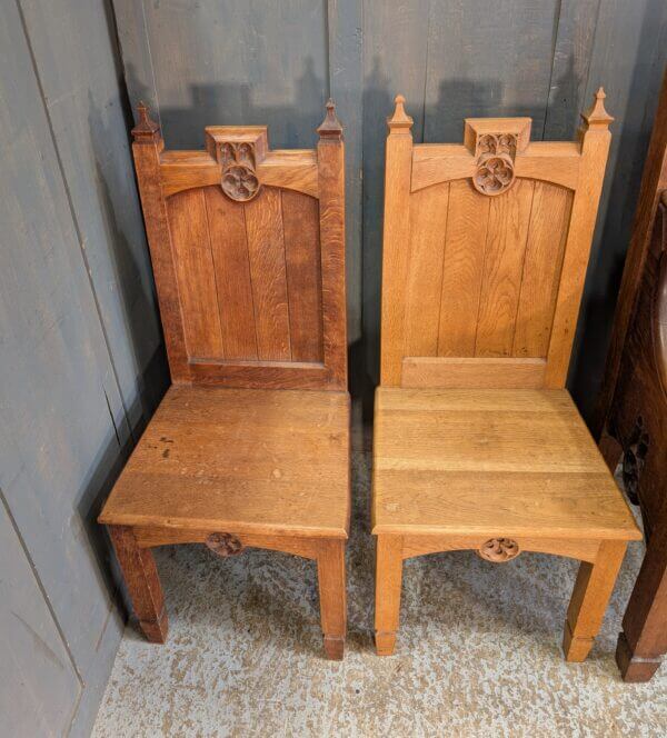 1927 Vintage Late Gothic Oak Ministers Chairs from Christ Church Stanley