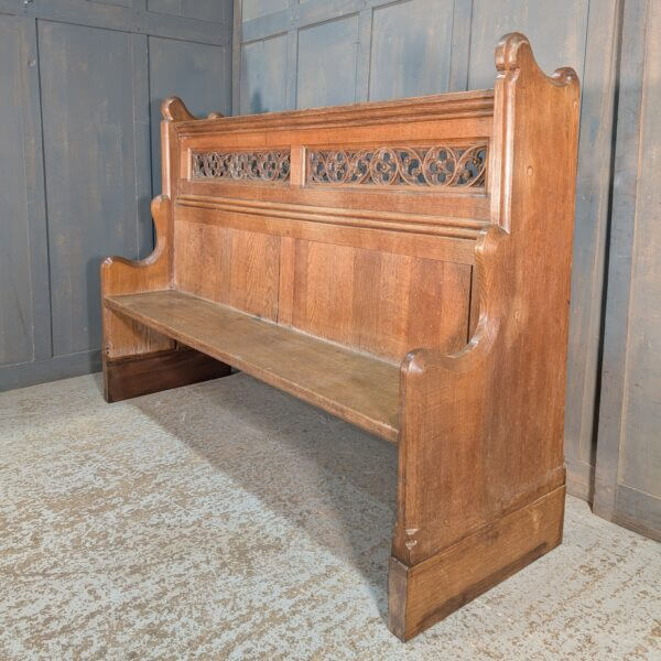 Imposing High Back Gothic Oak Choir Pew from All Saints Nettleham