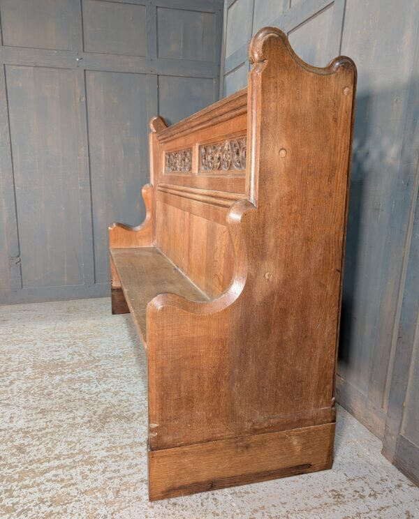 Imposing High Back Gothic Oak Choir Pew from All Saints Nettleham