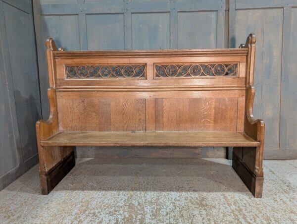 Imposing High Back Gothic Oak Choir Pew from All Saints Nettleham