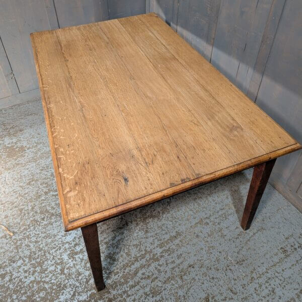 1930's Vintage French Oak Kitchen Table with Drawer