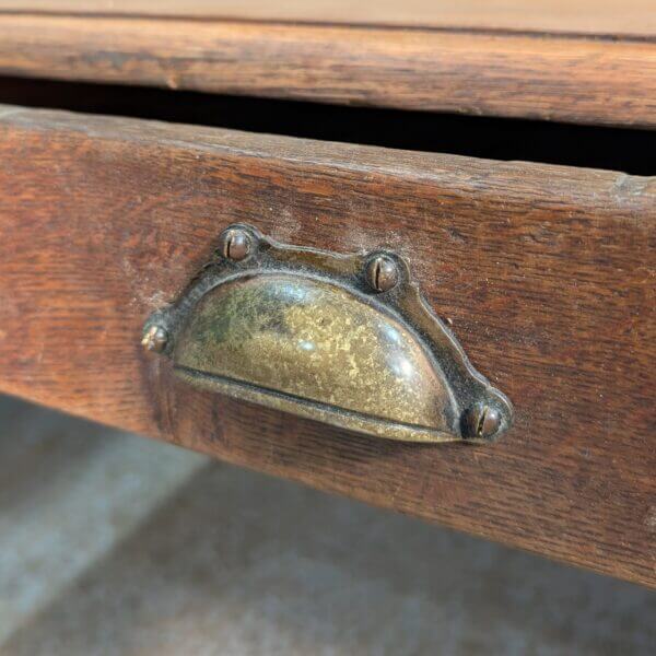 1930's Vintage French Oak Kitchen Table with Drawer