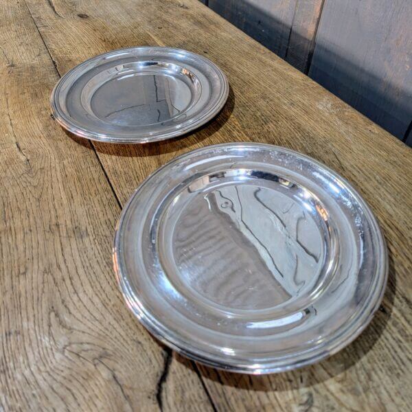 Pair of Vintage Silver Plate Communion Plates