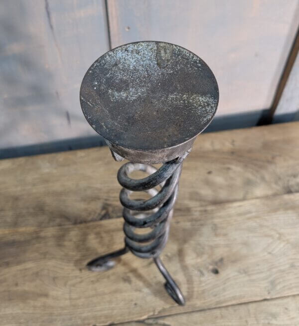 Medium Size Wrought Iron Barley Twist Candlestick