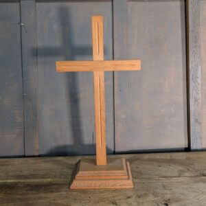 Double Sided Medium Size 1950's Vintage Oak Altar Cross