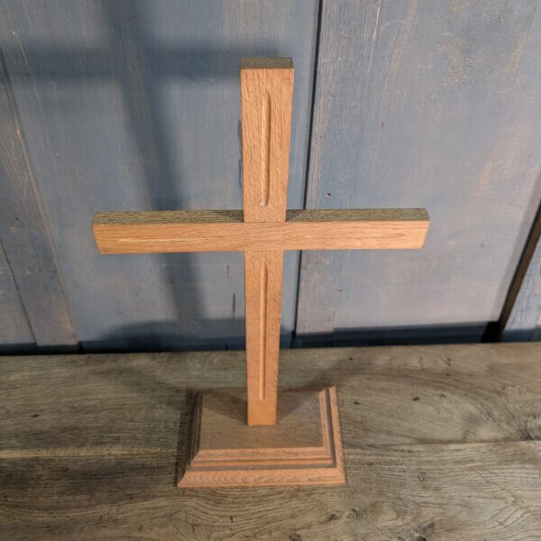 Double Sided Medium Size 1950's Vintage Oak Altar Cross