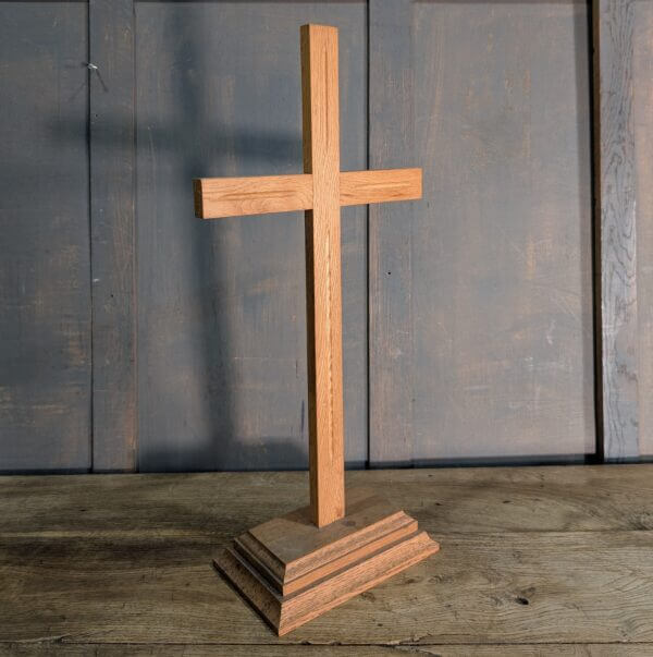 Double Sided Medium Size 1950's Vintage Oak Altar Cross