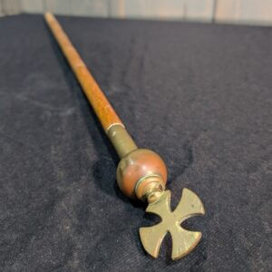 Antique Brass & Oak Warden's Church Staff Stave