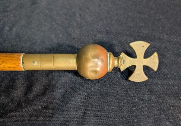 Antique Brass & Oak Warden's Church Staff Stave