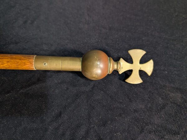 Antique Brass & Oak Warden's Church Staff Stave