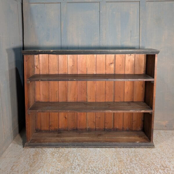 Simple Three Shelf Antique Pine Bookcase