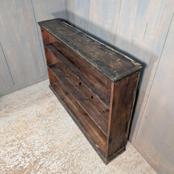 Simple Three Shelf Antique Pine Bookcase