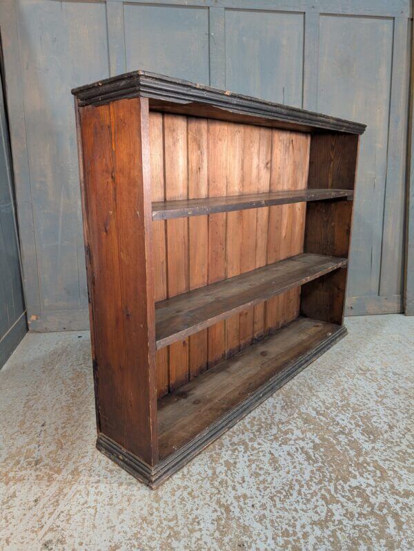 Simple Three Shelf Antique Pine Bookcase