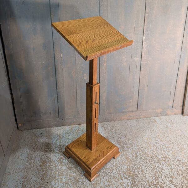 Modern Well Made Solid Oak Adjustable Church Lectern Reading Stand