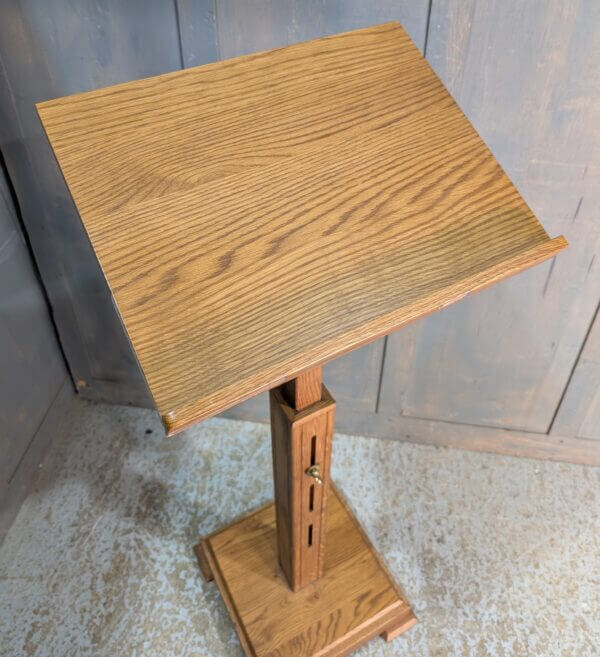 Modern Well Made Solid Oak Adjustable Church Lectern Reading Stand