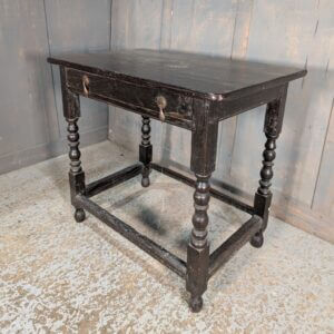 Simple Early Styled Dark Oak Small Credence Table with Drawer