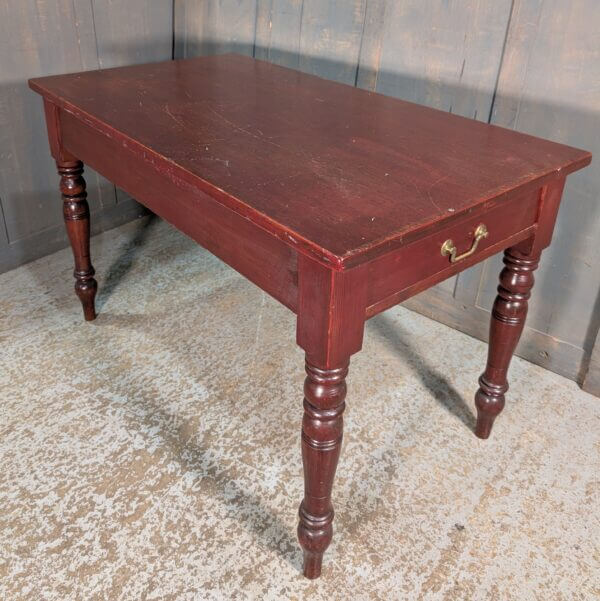 Victorian Pine Smaller Size Kitchen Table with Drawer