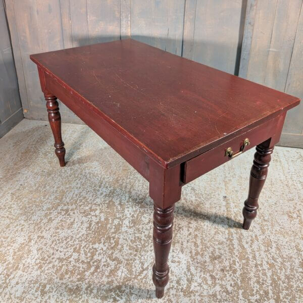 Victorian Pine Smaller Size Kitchen Table with Drawer