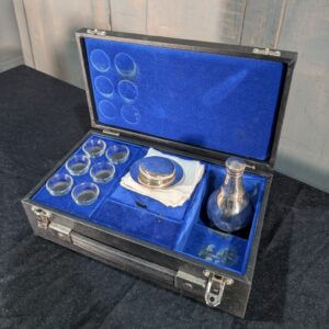 Travelling Communion Set with Six Glasses Wine Flask & Small PYX