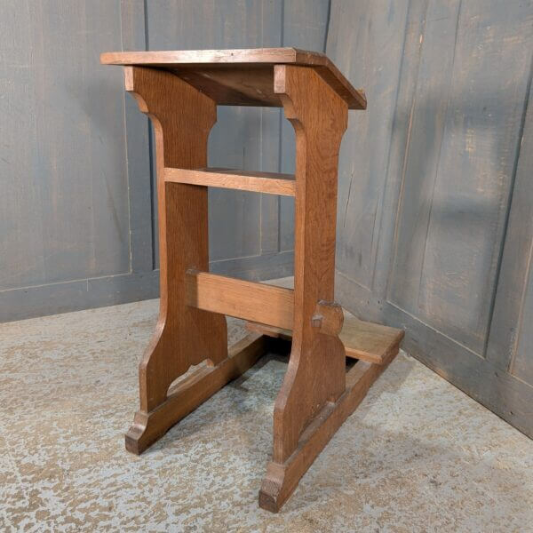 Charming Smaller Size Oak Prayer Desk Prie Dieu with Pegged Stretcher Shelf & Kneeler