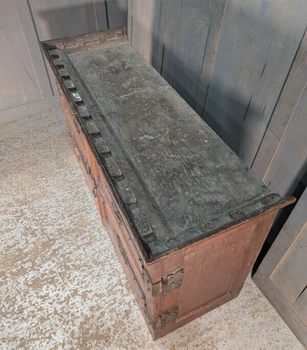 Very Fine Gothic Victorian Oak Smaller Size Vestry Chest with Doors