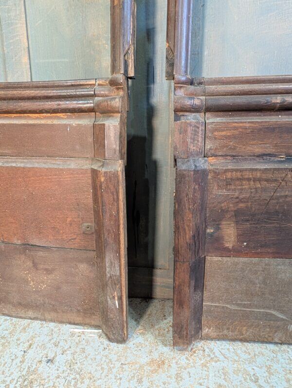 Two Tall Sections of Craved Oak Gothic Victorian Panelling from Holy Trinity Oxford