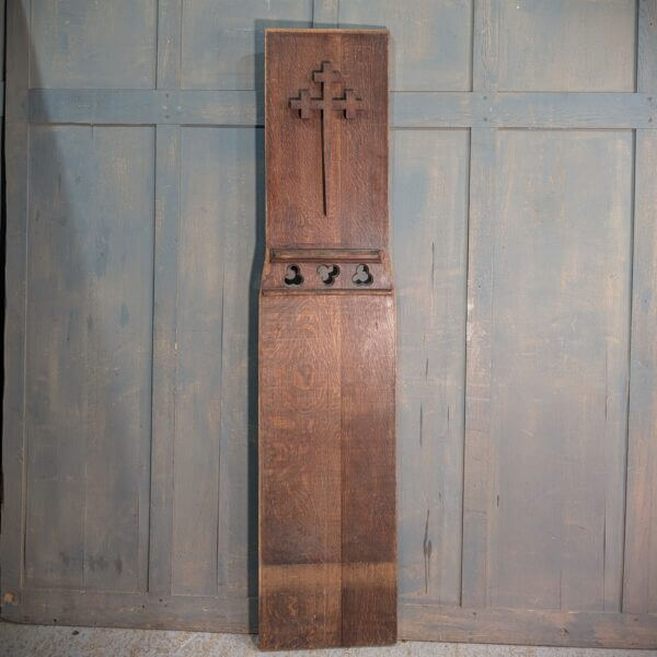 Oak Gothic Feature Panel with Trefoils and Cross