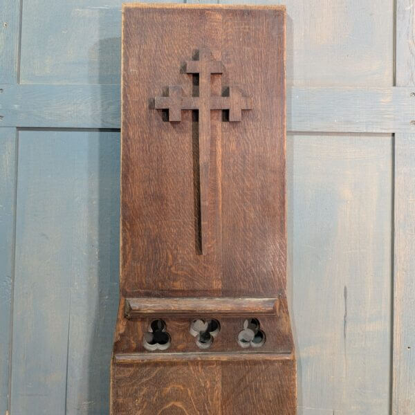 Oak Gothic Feature Panel with Trefoils and Cross