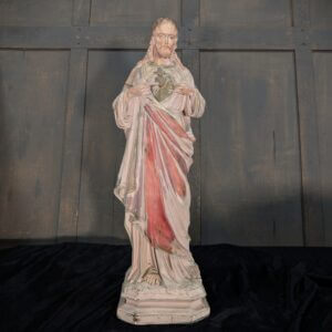 Good Quality Medium to Large French Religious Statue Christ The Sacred Heart