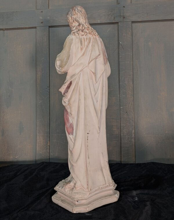 Good Quality Medium to Large French Religious Statue Christ The Sacred Heart