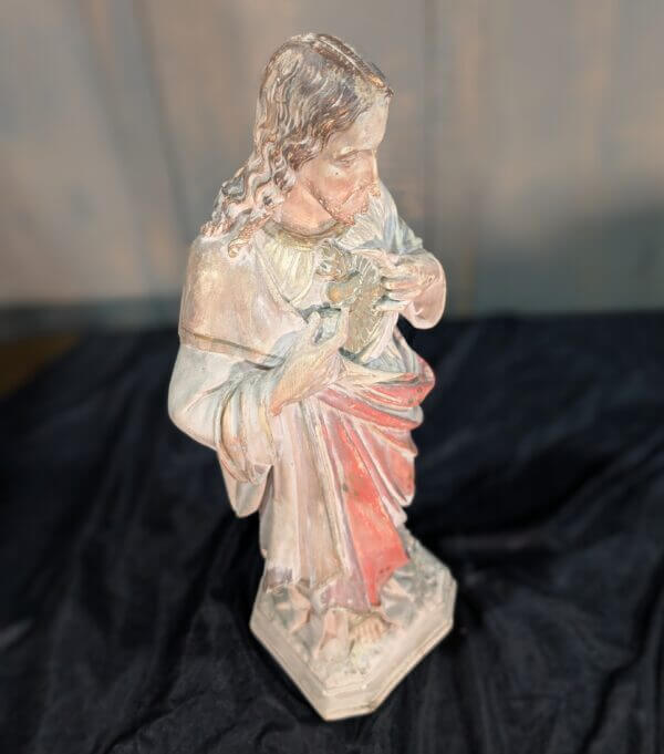 Good Quality Medium to Large French Religious Statue Christ The Sacred Heart