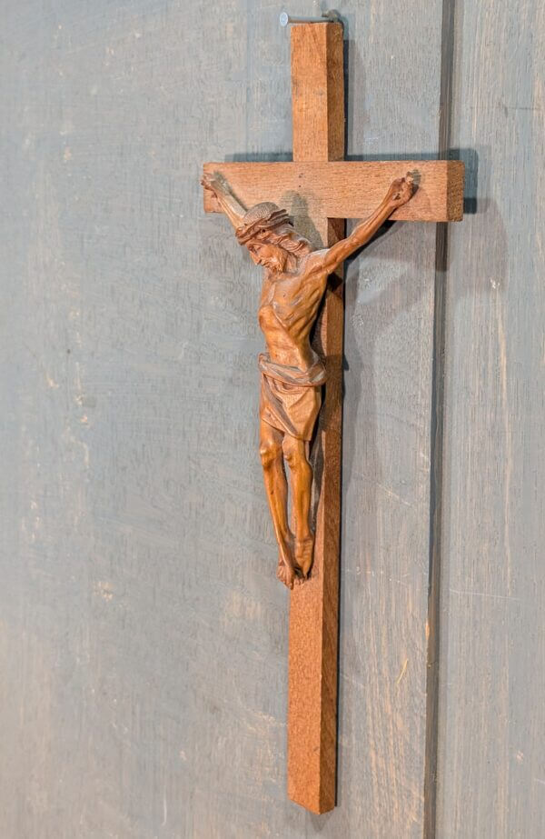 Nice Small 1960's Vintage Craved Wooden German Crucifix