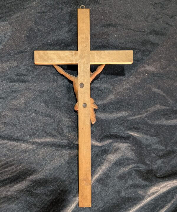 Carved Vintage French Small to Medium Two Tone Crucifix