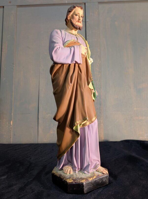 Tranquil Antique French Religious Statue of St Joseph