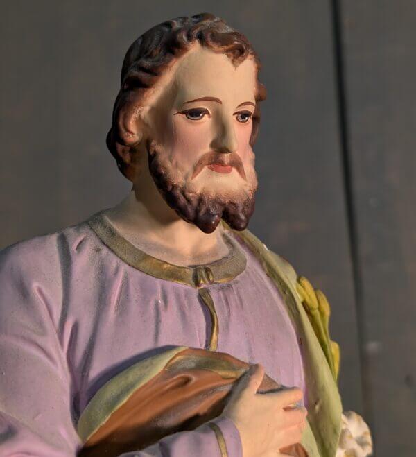 Tranquil Antique French Religious Statue of St Joseph