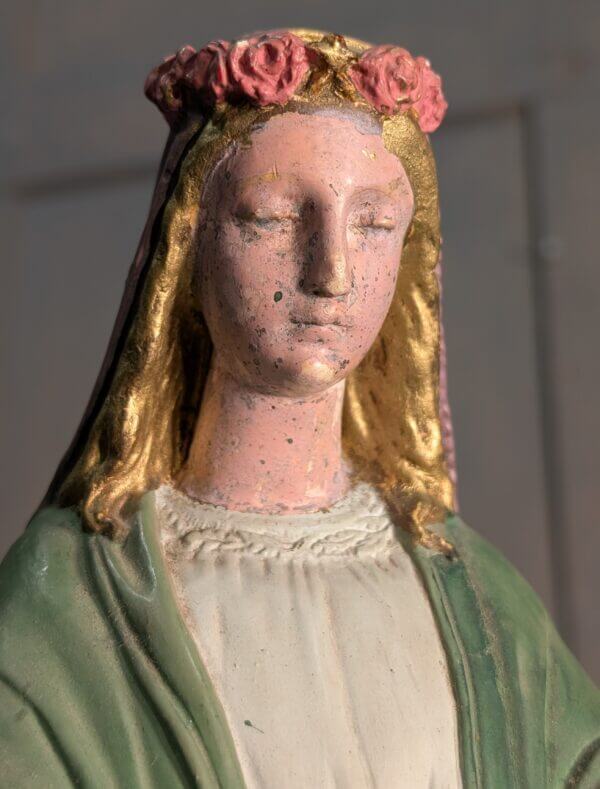 Unusual & Strangely Lovely Antique French Statue The Miraculous Madonna