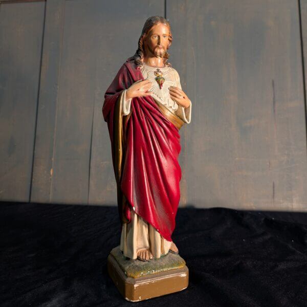 Irish Made Antique Religious Statue Jesus The Sacred Heart