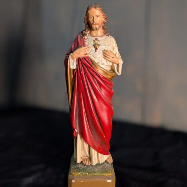 Irish Made Antique Religious Statue Jesus The Sacred Heart