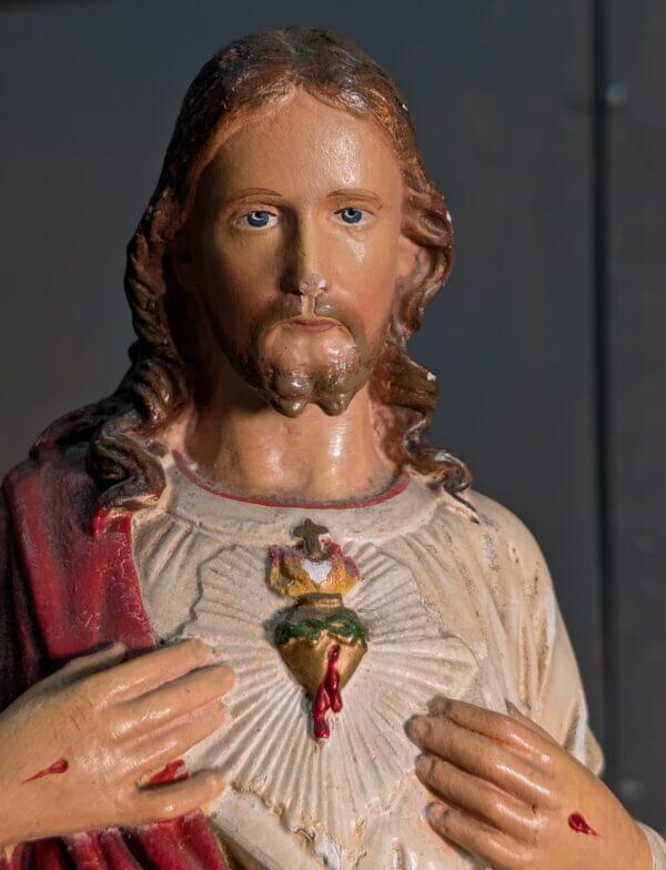 Irish Made Antique Religious Statue Jesus The Sacred Heart