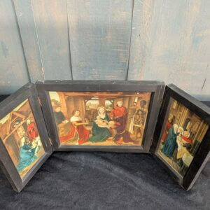 Late 19th Century French Small Travelling Icon Triptych of The Adoration of the Magi