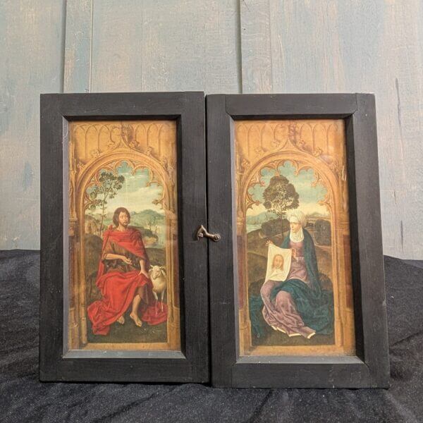 Late 19th Century French Small Travelling Icon Triptych of The Adoration of the Magi