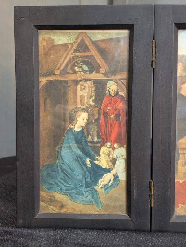 Late 19th Century French Small Travelling Icon Triptych of The Adoration of the Magi