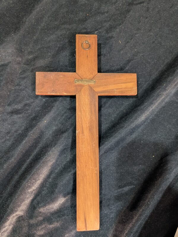 Brass Inlaid Souvenir Crucifix from Lourdes