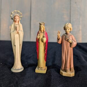 Three Small Italian Religious Statues Christ Child Christ the Man & Mary