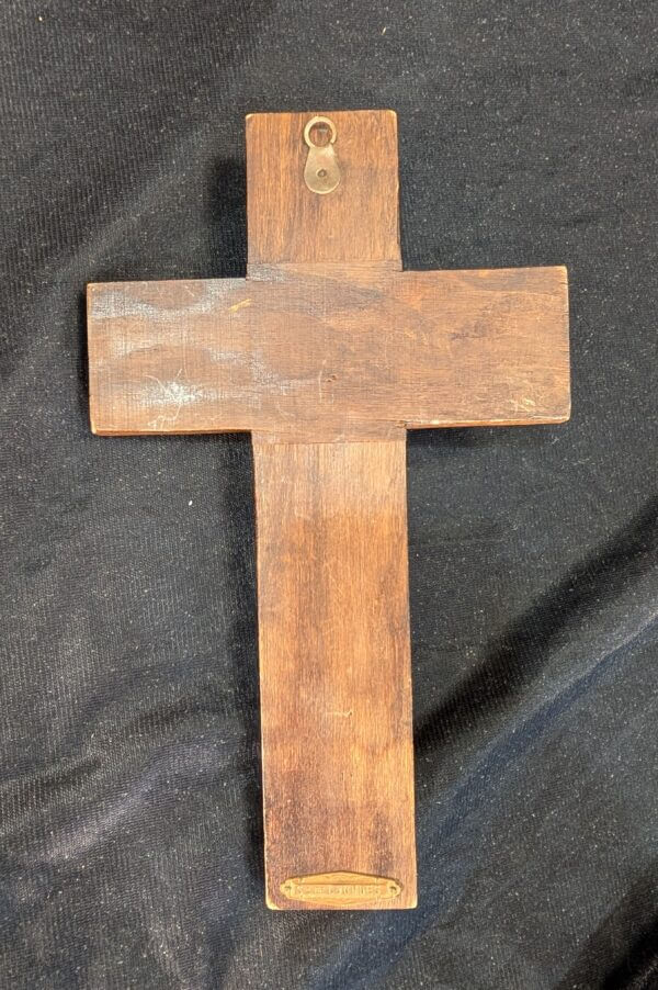 Lourdes Souvenir Cheap & Cheerful Plastic & Wood 1950's Crucifix