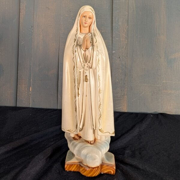 1950's Vintage Good Quality Religious Statue of Our Lady of Fatima